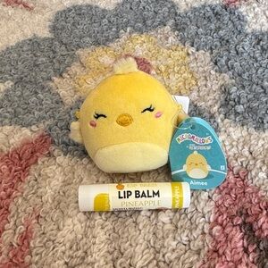 NEW Micromallow "Aimee" Plush w/matching Yellow Pineapple Lip Balm